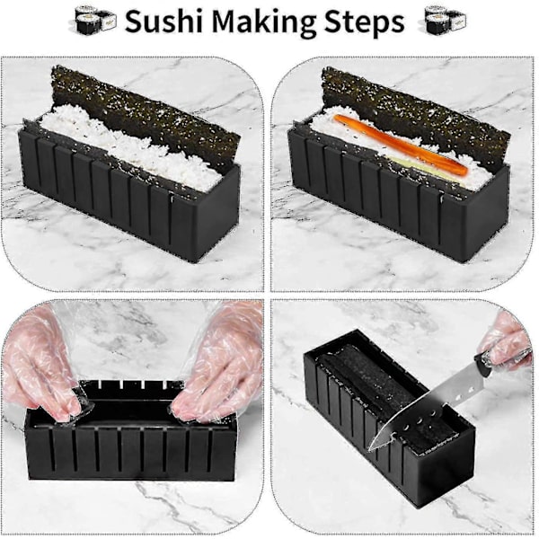 Sushi Maker 12-delt Sushiverktøysett Sushi Risrull - WELLNGS
