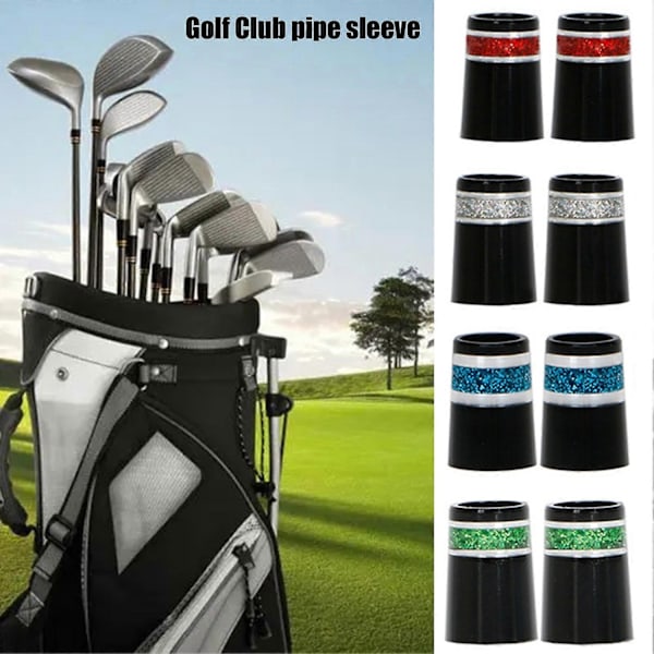 10 st Slitstarka Golf Ferrules Lättvikt Kompakt Glitterdesign Golf Järn Ferrule för Sport-Perfekt Silver