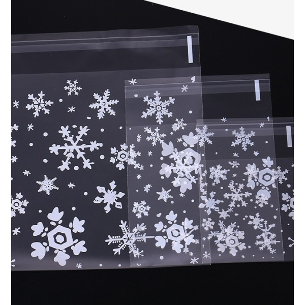 200 styk Snowflake selvklæbende selvforseglende pose Snowflake Cr - Perfet