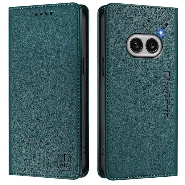 Magnetiskt Läderfodral Kompatibelt med Nothing CMF Phone 1-Perfet Dark Green Compatible with Nothing Phone 2a