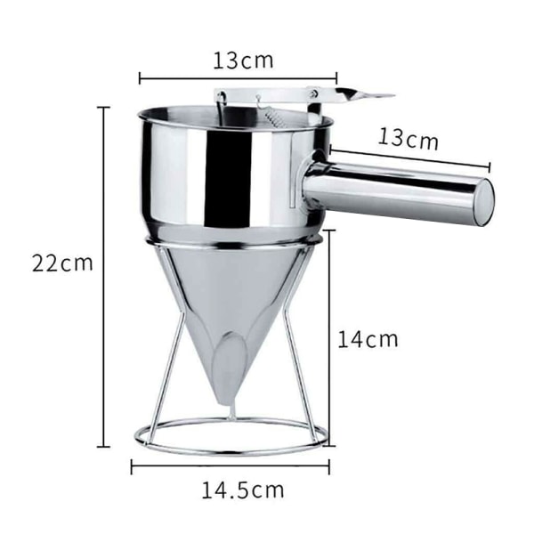 Rørdispenser Rustfri ståltrakt med stativ for kakesultringer Cupcakepannekakebaking - Perfet