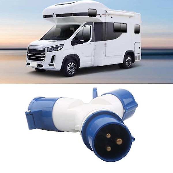 16A Camping Caravans Enkelt till 2/3-vägs Elanslutning Splitter Adapter - Perfekt B