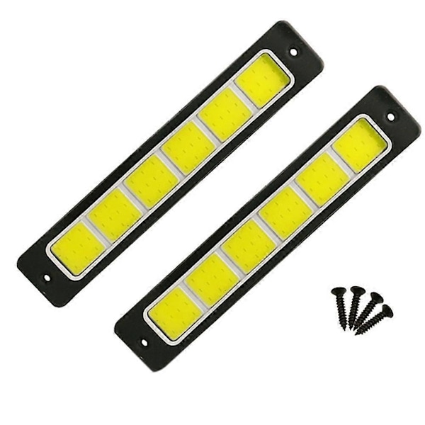 2 stk. Super Sterke LED Kjørelys Bil Kjøre Tåkelys Vanntett Fleksibel DRL COB LED Strip 190X35Mm 12V-Perfekt