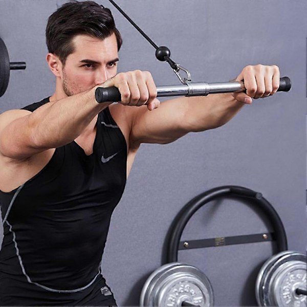 Pull Down Bar Gym Roterende Lige Stang til Kabelmaskine Tilbehør Træning Biceps Hjemme Gym Udstyr-Perfet