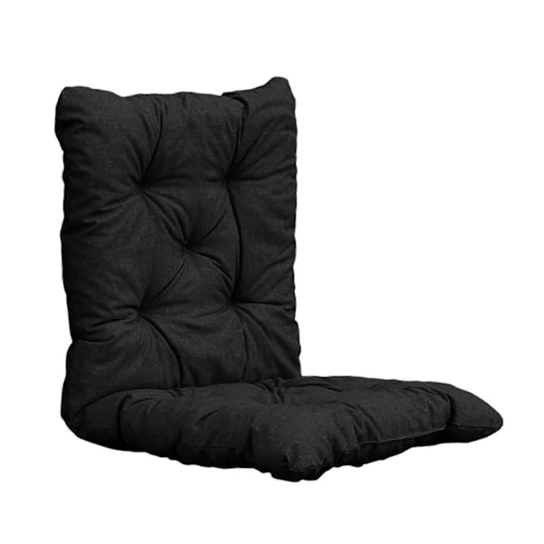Hög Rygg Tuftad Dynersättning för Ute- och Inomhusbruk, Sittdynor för Uteplats - Perfet Black