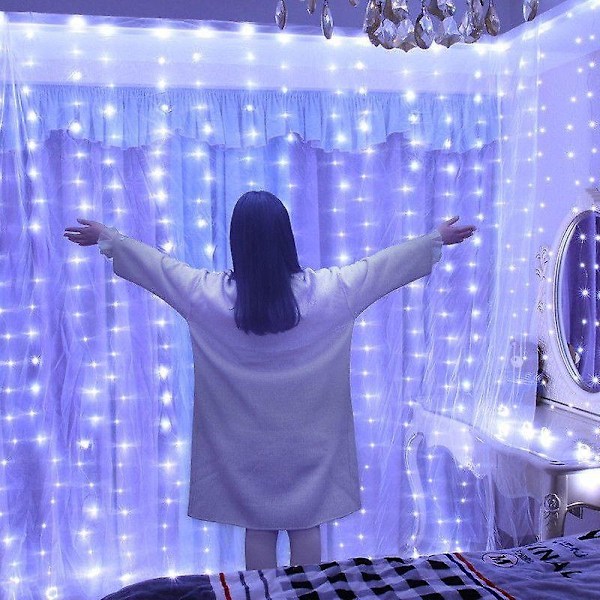 Jule USB LED-gardinlys Girlander Festoon LED-lys Julelysdekorasjon 2024 Feriebryllupsdekorasjonslys Varmt hvitt - Perfekt Warm White 6x3M