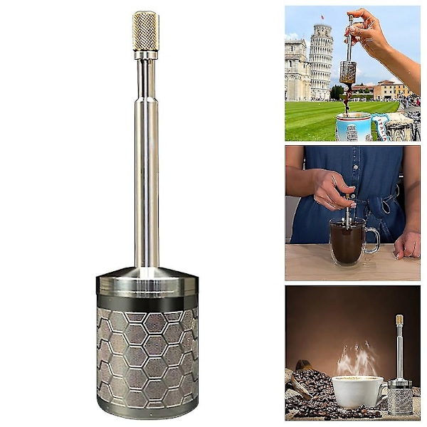 KaffeBrygger Kreativ Kaffe Te Brygger Rustfrit Stål Presse Kaffe Brygger Te Filter Hjem Kontor Perfekt