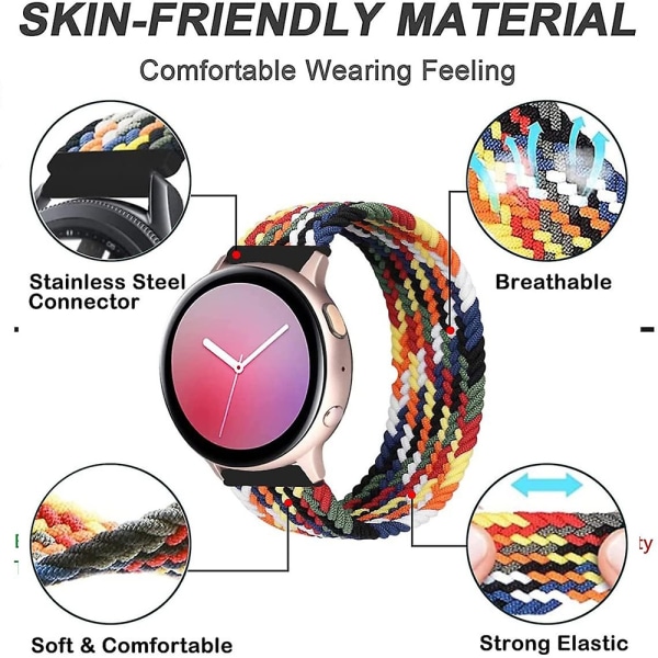 Luova nylon -punottu solosilmukkahihna Samsung Galaxy Watch 4 - täydellinen M