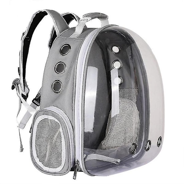 Cat Backpack Outdoor Pet Axelväska Andas Portabel Rese Transparent Bag Classic Gray