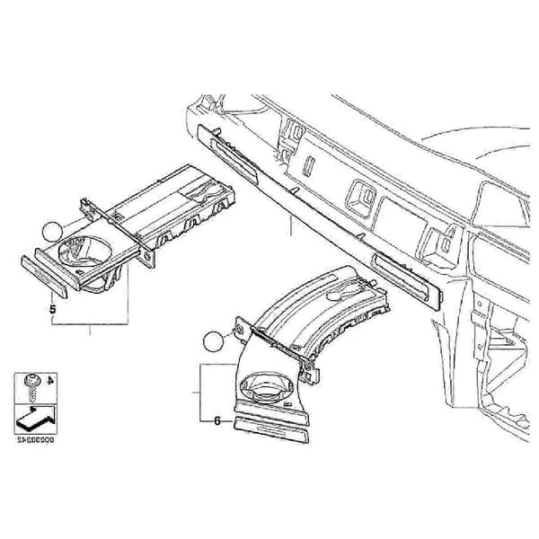 RHD 1 Par Bil Dash Uttrekkbar Drikkekoppholder Trimmontering Kompatibel med E90 E91 E92 E93 2005-2012 51459173464 51459173469-Perfekt
