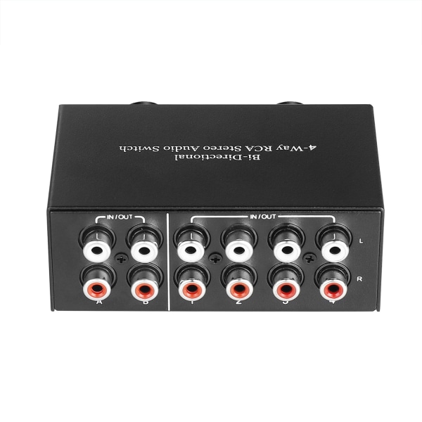 4-vägs dubbelriktad RCA stereoljudswitch 2 In 4 Out eller 4 In 2 Out L/R Jack Ljudkanal RCA Audio Switcher Selector - Perfet