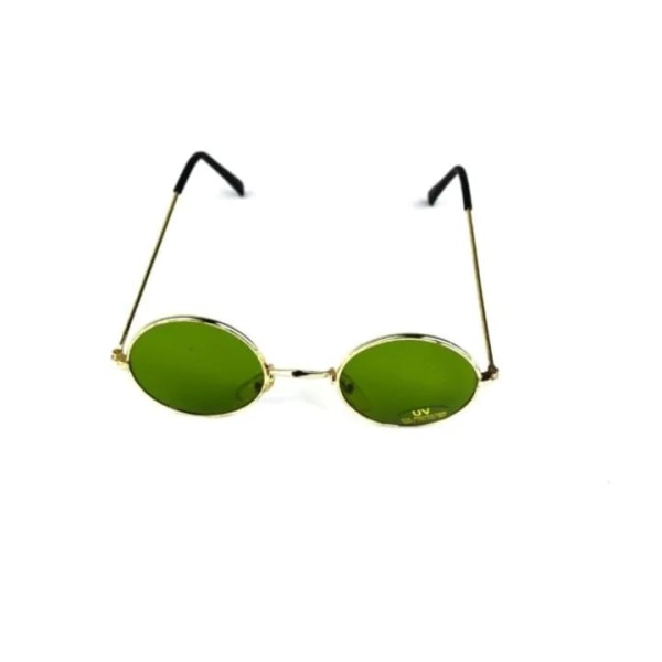 Solbriller Runde grønne med gyldne innfatninger - Perfet Grön