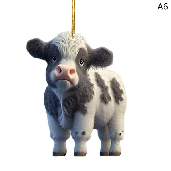 e Cartoon Cow Pendant Home Tredecoration Fashion Car Ornament - Perfet A6