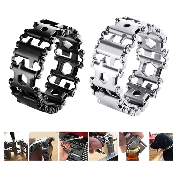 29 i 1 Multi Tool Armband Multifunction Repair Armband Stai - Perfet Silver