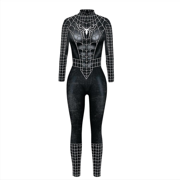 Sexet bodysuit Black Spider Woman Spandex Halloween Cosplay Kvinder Superhelte Kostume - Perfet Jumpsuit M