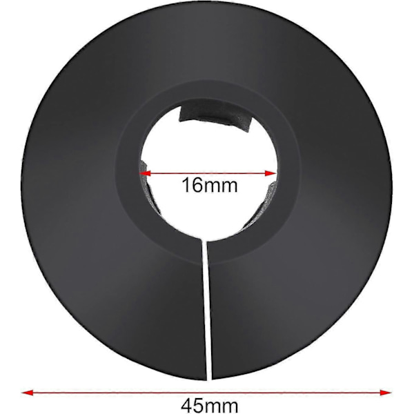 12-pack Plast Rörskydd Radiatorrör Kragar för 15 mm Diameter Rör - Perfekt black
