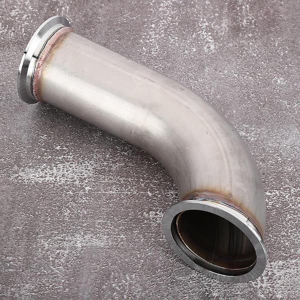 Universal 3 tommer 90° V-bånd med klemme Rør Kort ben Rustfrit stål Downpipe-Perfekt