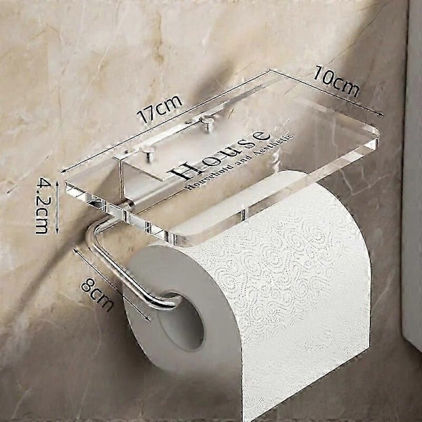 Ylellinen kultainen WC-paperiteline hyllyllä, ei lävistystä, akryylinen rullapaperiteline, pyyhekoukku, kylpyhuonetarvikkeet, kylpyhuone-Perfet BRONZE