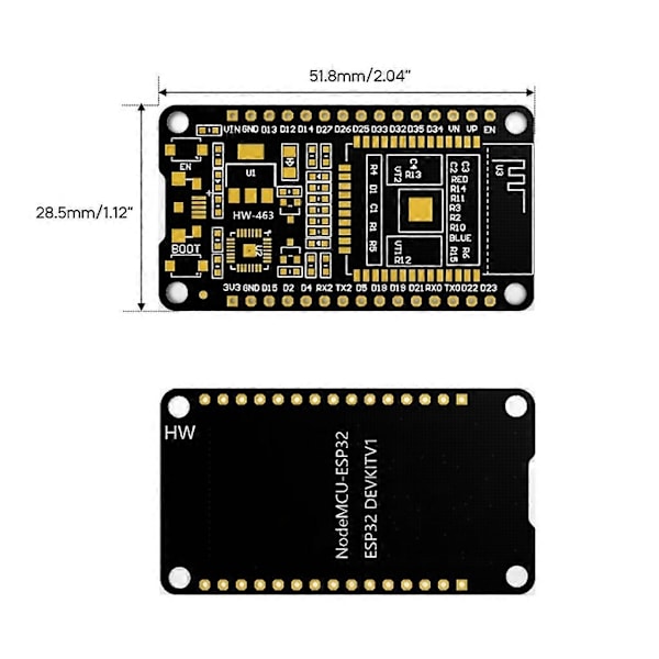 HW 463C ESP WROOM 32 Udviklingskort 2.4GHz WiFi Dual-core Mikrocontroller - Perfekt