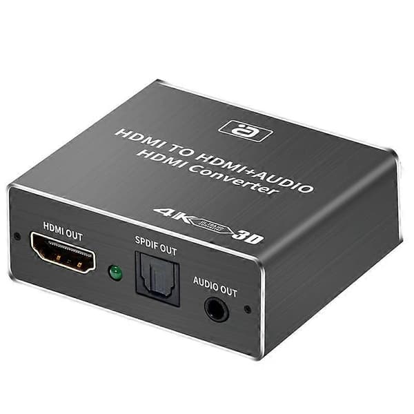 HDMI Audio Extractor HDCP CEC + Optisk Fiber TOSLINK SPDIF + 3.5mm RCA Audio Converter 4K x 2K 3D HDMI