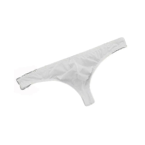 Herr Enfärgade Stringtrosor Ultratunna Andningsbara Låg Midja Mjuka Underkläder-Perfekt White M