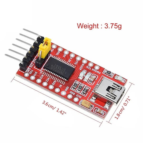 FT232RL FTDI Mini USB - TTL-sarjamuunninsovitinmoduuli 3.3V 5.5V FT232R-Perfet