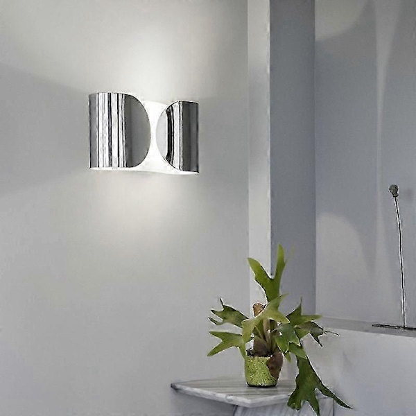 Flos Foglio LED Væglampe Moderne Sconce Væglampe Indendørs Indretning til Soveværelse Seng Sort Guld Hvid Metal Væglampe - Perfekt Chrome cool white
