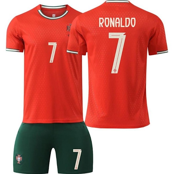 25-26 Portugal Hemma Fotboll Barn Tröja Ronaldo Nr 7 Sportkläder Fotbollströja med Strumpor - Perfekt 20