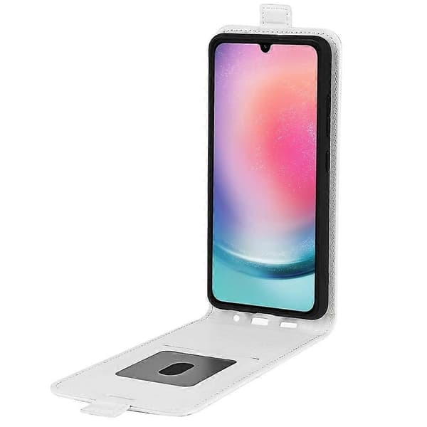 Kompatibel med R64 Textur Vertikal Flip Läder Telefonfodral-Perfet White