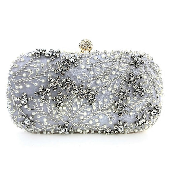 Naisten käsilaukut iltalaukut ylelliset juhlalaukut morsiamen clutch-laukku naisten tanssiaislaukku hääkukkaro - Perfet Silver
