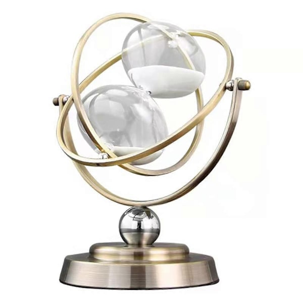 Vintage messing gyllen timeglass, 360 roterende sandtimer 15 minutter, metall timeglass, unik kreativ suvenir gave - Perfekt