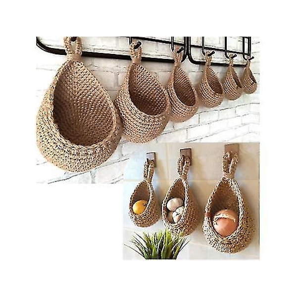 3pcs Hanging Basket Wall Hanging Fruit and Vegetable Basket Storage Kitchen Organizer-Perfet A-B-C