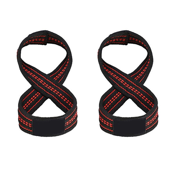 2 stk Figur 8 Vægtløftningsstropper Dødløft håndledsrem Pullups Wrist Support Gym - Perfet black