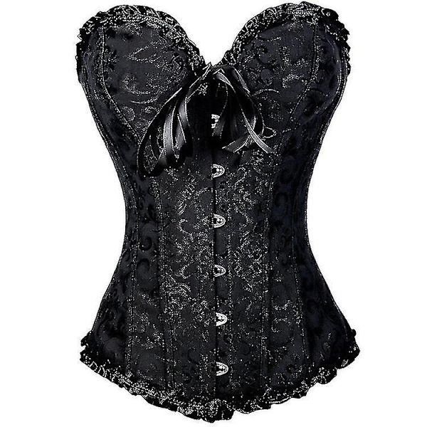 Tube Top Jacquard Goottilainen Palatsi Korsetti Liivi Muotoileva Korsetti-Perfet Black XXXL