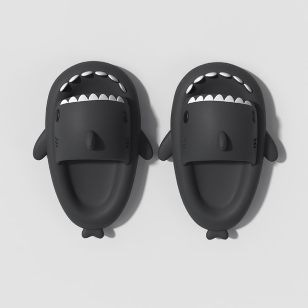 Shark Slippers Sommar Par Tjock sula Indoor Anti-Slip Sandaler - Perfet black 170mm