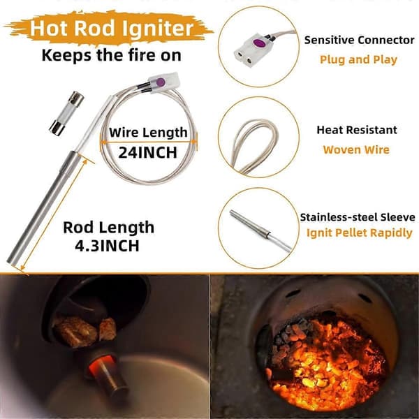 230V Digital W/LCD Display Kontrollkort Ersättningsdelar för Pellet Grill Rökar med Köttprob, RTD Sensor-Perfet