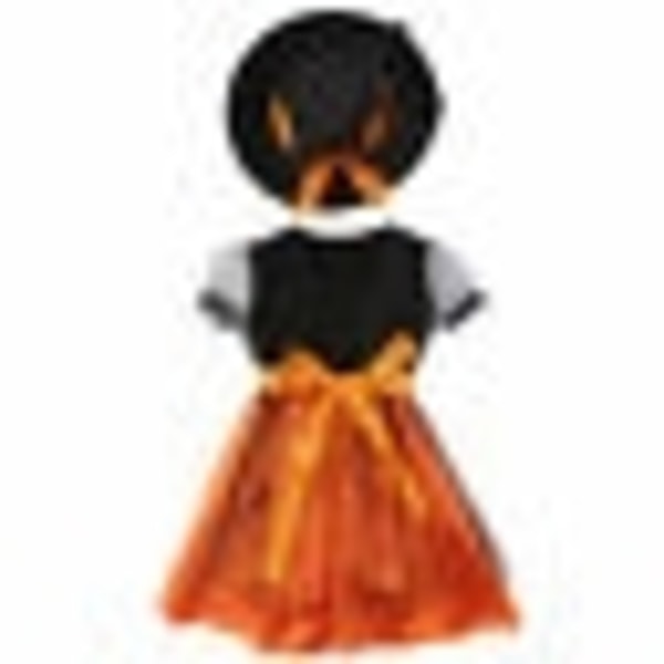 Jenter Halloween Hekser Hat Kjole Kostyme Hekse Antrekk Cosplay - Perfet 130cm