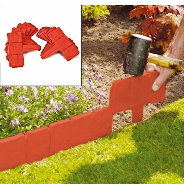 10 stk Stone Effect Orange Garden Border Sammenklappelig Patchwork - Perfet orange