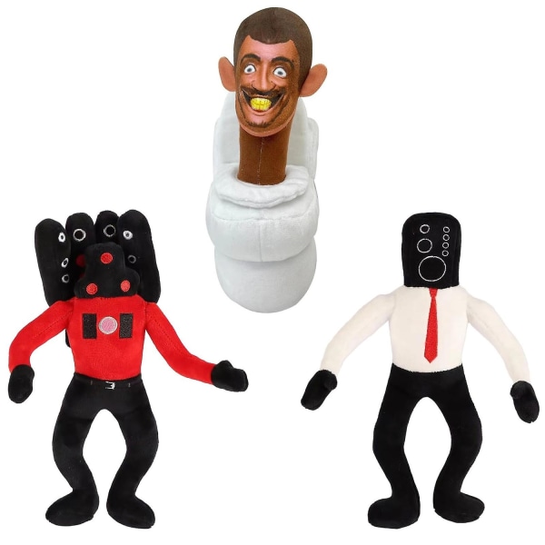 Skibidi WC Pehmolelut WC Speakerman Bosses Pehmonukke - Perfet 3 Pack