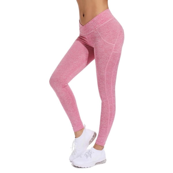 Pink trænings-leggings - perfekt pink L