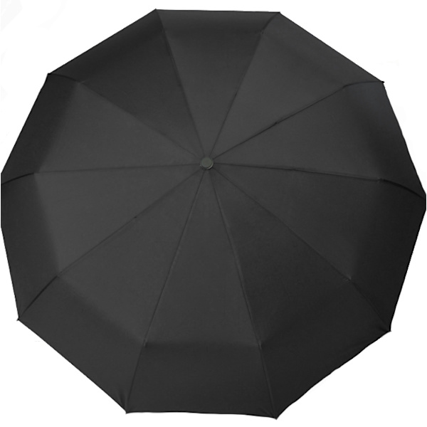 Vindtett paraply med 10 eiker, trippel folding - Sort - Perfet