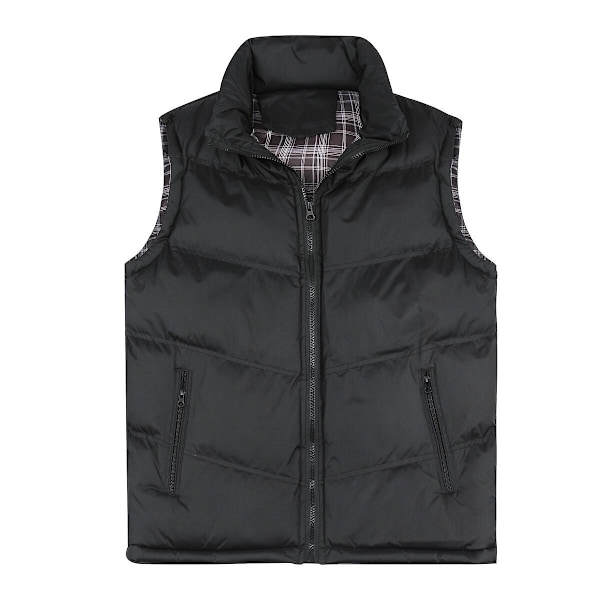 Sliktaa Miesten Bodywarmer Liivit Ulkoilmakäyttöön Vuorattu Hihaton Puffer Takki - Täydellinen Black XS