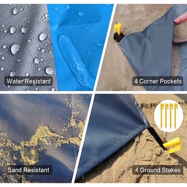 Bærbar utendørs ultratynn strandmatte - vanntett og sandtett - Perfet Yellow 140*200cm