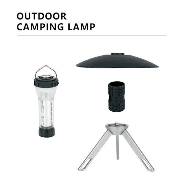 LED camping lanterne telt lys bærbar nødlampe udendørs flash lys-perfet Svart