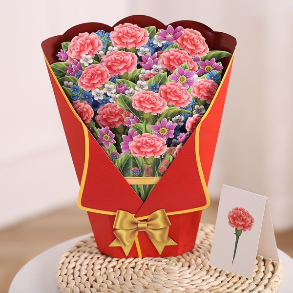 3D morsdag gratulasjonskort Bunt Papir Utskårne blomster Gave - Perfet 5