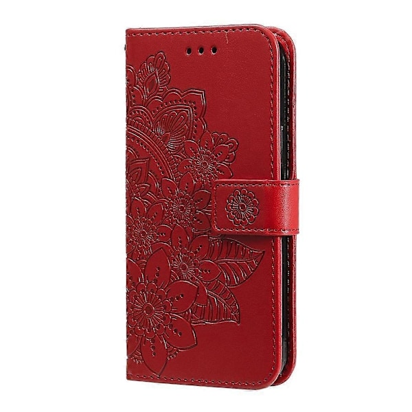 Syv-bladet Blomster Præget Læder Telefon Cover - Perfet Compatible with MotorolaMoto G75 5G