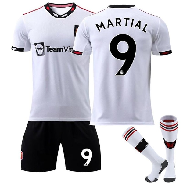 säsong 22-23 Manchester United träningströja för bortafotboll - Perfet Martial NO.9 Kids 20(110-120CM)