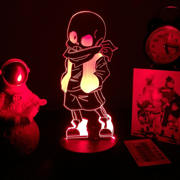 Hot Game Undertale Led Bordslampa Figure Sans And Frisk 3d Nattljus För Sovrumsdekoration Julklapp Anime LampYD-3683- Perfet