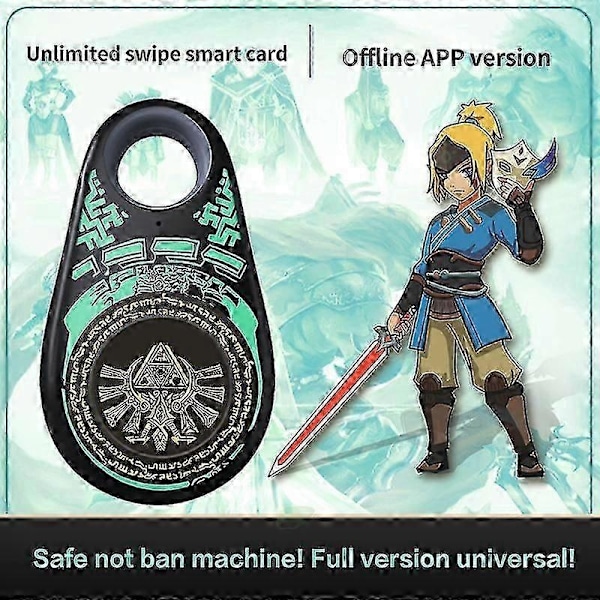 Ubegrenset Amiibo Link Bluetooth-nøkkel App-støtte for Zelda Splatoon 3-Perfet Black - Green