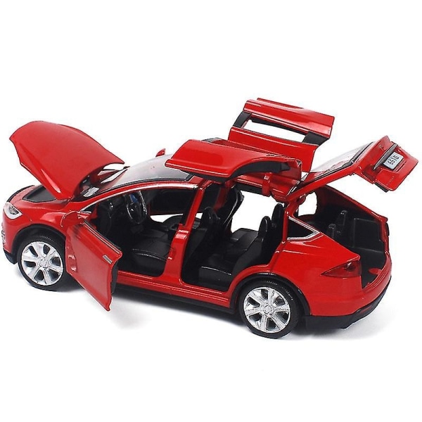 1:32 Tesla Model X Alloy Diecast Model Car Rød - Perfet red